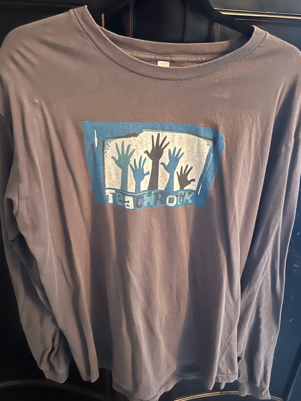 TeachRock/Solidarity Graphic Athletic Heather Gray Long Sleeve T-Shirt - Size XL